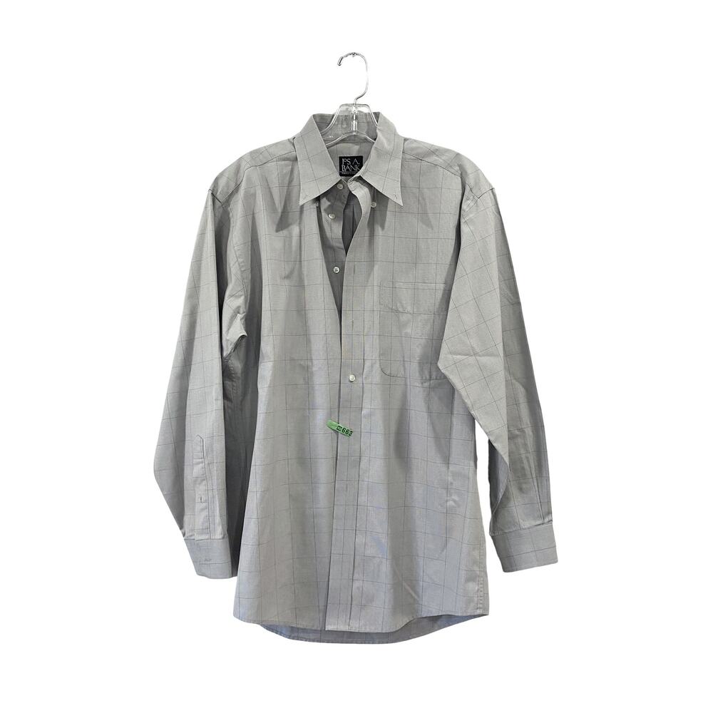 Jos A Bank Gray Button up Dress Shirt 100% Cotton Size S